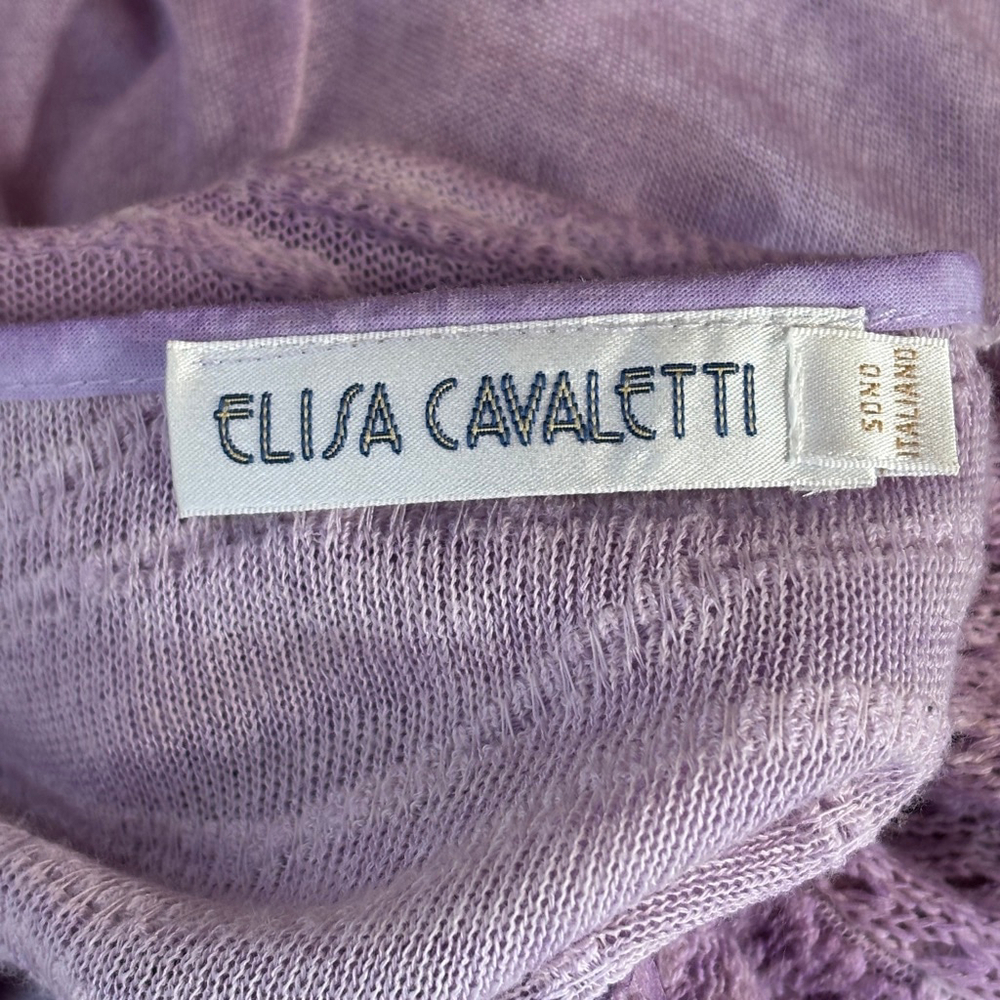 Elisa Cavaletti Purple Lace Knit Tunic Sweater Top Women’s Medium Long Sleeve - Picture 11 of 13